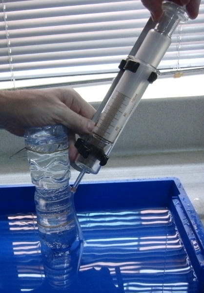 Oxygen from a gas syringe